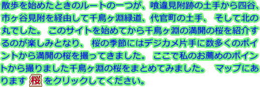 千鳥ヶ淵の桜の花見ルート花見ポイント